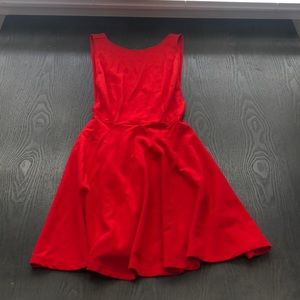 Low back, red dress